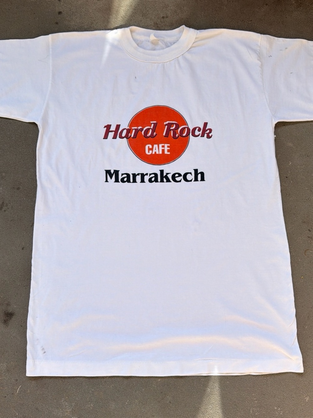 Vintage 2000/ Hard Rock Cafe Single Stitch White Marrakech Orange Tee